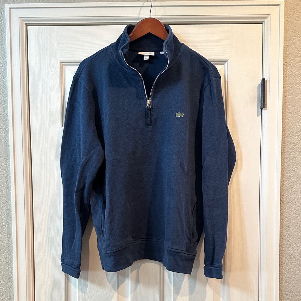 Lacoste Men's Dark Blue Zip-Up Sweater